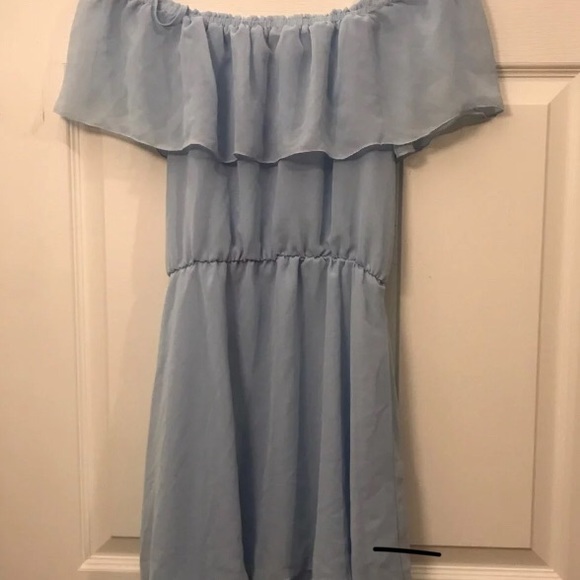 H&M off the shoulder light blue dress - Picture 1 of 3